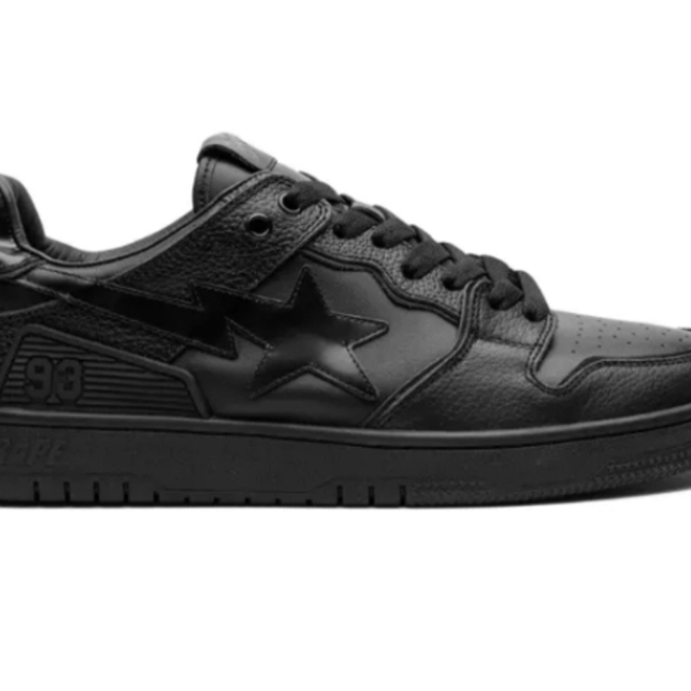 Black Leather Women's Sneakers